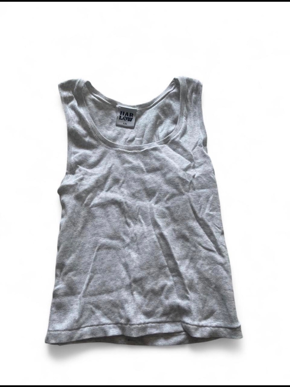 Harlow Light Gray Ribbed Tank Top